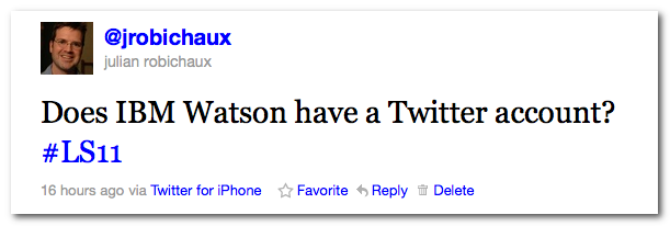 Asking about IBM Watson on Twitter