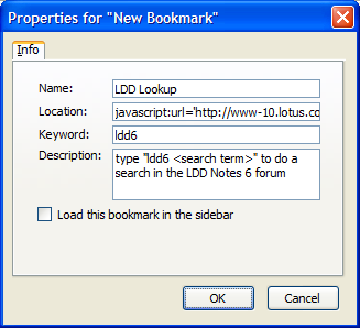 Example bookmark for LDD keyword lookup