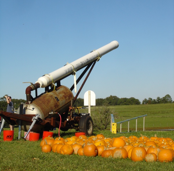 The pumpkin cannon at Rock Ranch in Barnesville, GA